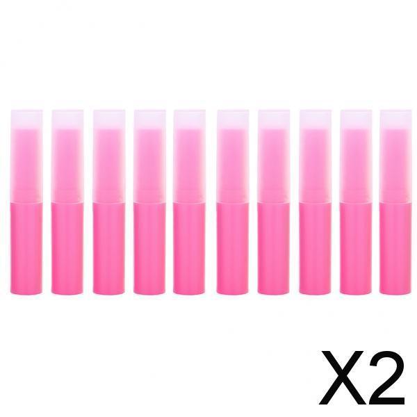 2x10Pcs Empty Lipstick Tubes Lip Balm Containers DIY Makeup Tools Pink