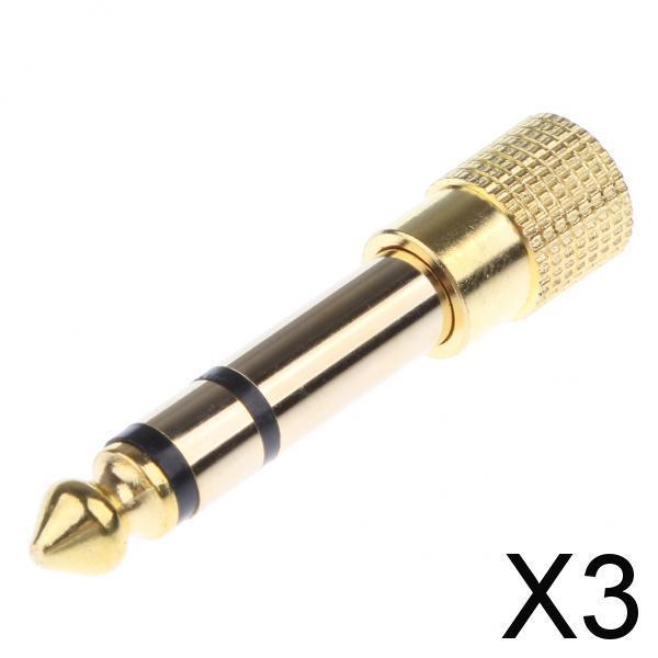 3x6.35mm (1/4 inch) Male to 3.5mm (1/8 inch) Female Stereo Audio Adapter