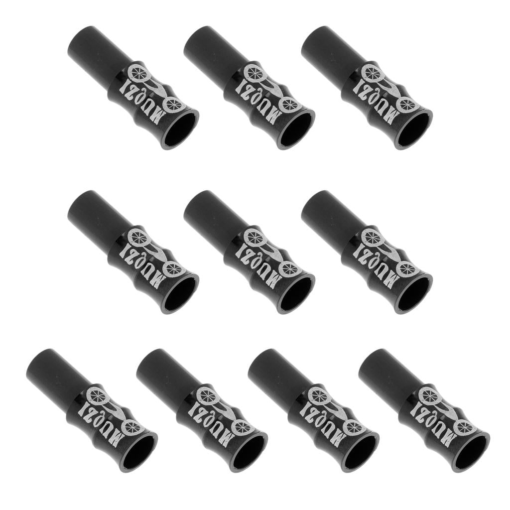 10 Pcs Aluminum Alloy Bicycle Brake Cable Tips Cable Ends Crimp Caps Black