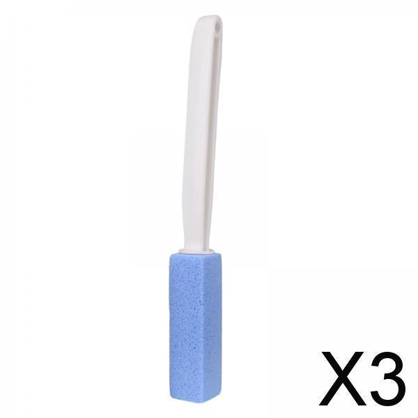 3xPumice Stone Toilets Brush with Handle for Rust Grill Feet Care Bath Pool Blue 20.5cm