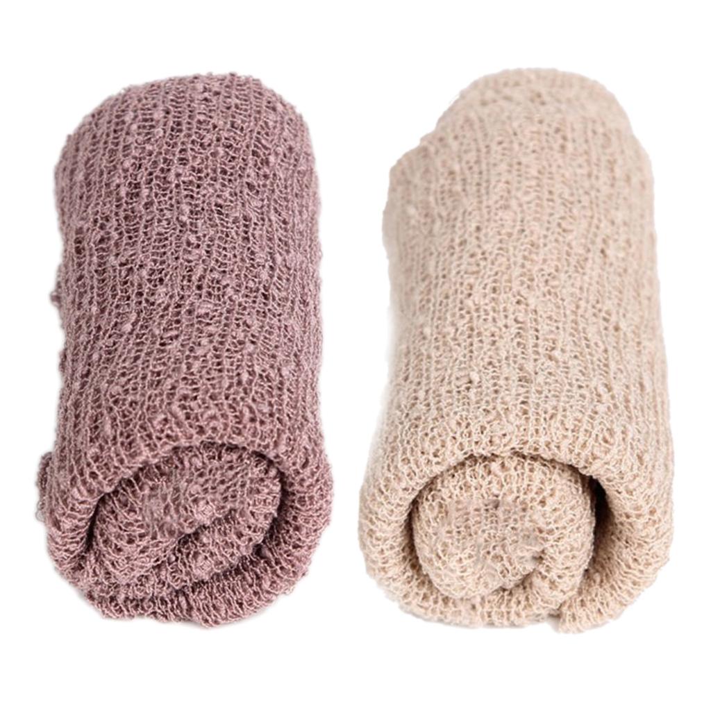 2 Pieces Newborn Baby Photography Photo Props Stretch Knit Wrap