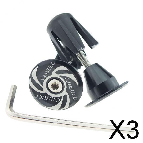 3xMTB Road Bikes Aluminum Handlebar End Plugs Bicycle Handle End Caps Black