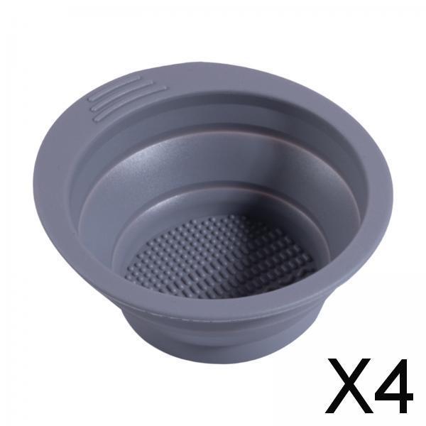 4xFolding Silicone Makeup Brush Cleaning Mat Washing Bowl Professional Tool Gray