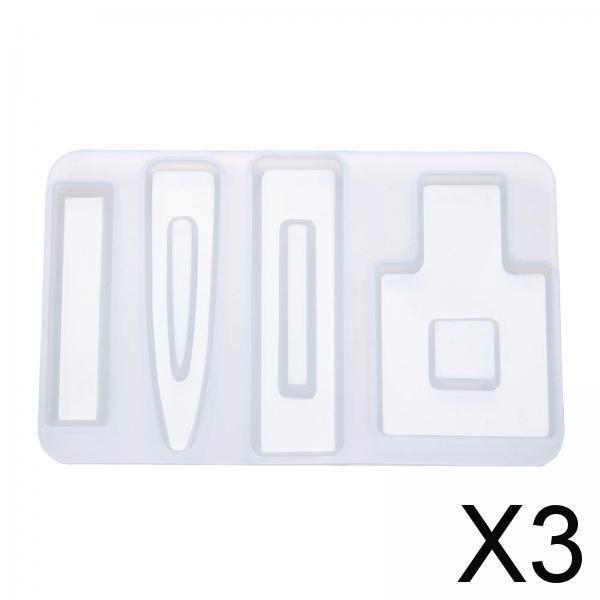 3x2 Pieces Silicone Molds DIY DIY Casting Mold Kit for Epoxy Resin Hair Pins
