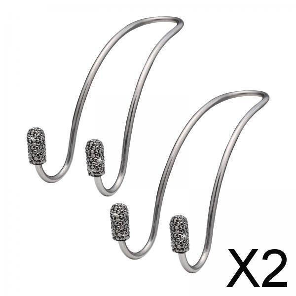 2x2Pcs Car Head Rest Hanger Hooks Grocery Purse Bags Organizer Brilliant Black