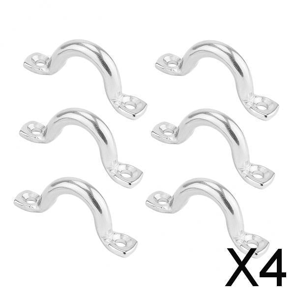 4x6Pcs 5mm Boat Pad Eye, Tie Down Rope Anchor Stainless Steel Kayak Deck Loops