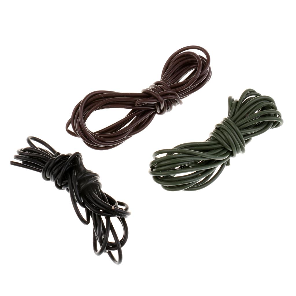 3Pcs Silicone Rig Tube Tubing Carp Fishing Anti Rig Tube Sleeve 2m
