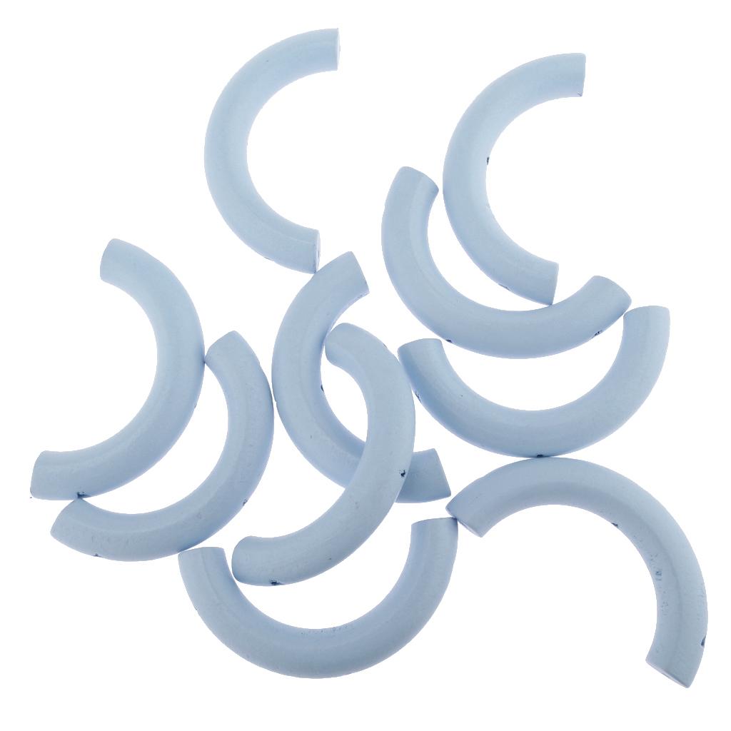 10 Pieces Colored Three-Hole Wood Ring Teether for Baby Teether Toys Blue