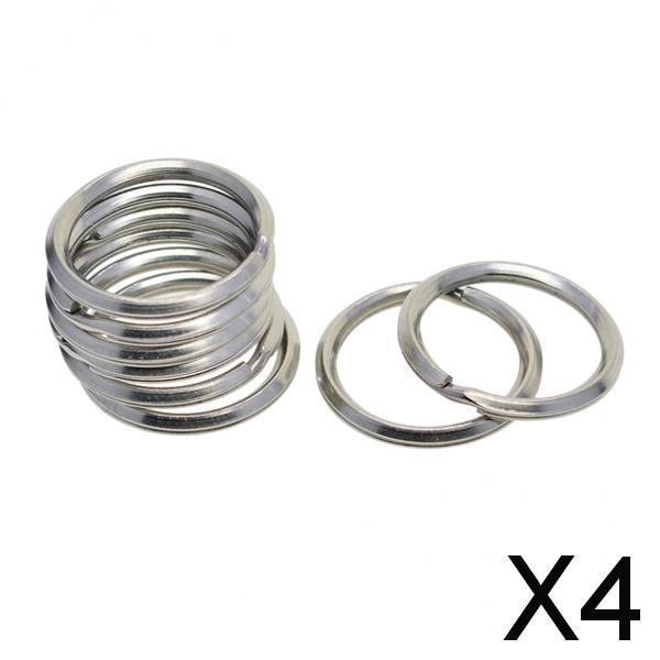 4x10 Pieces Stainless Steel Double Split Ring Key Rings Keychain DIY Findings