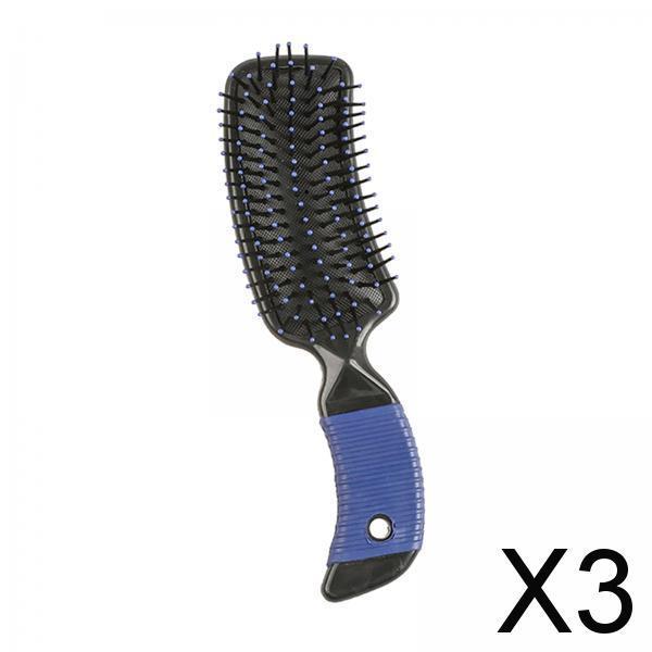 3xCushion Hairbrush Massage Comb Brush Detangling Comb for Salon Home Purple