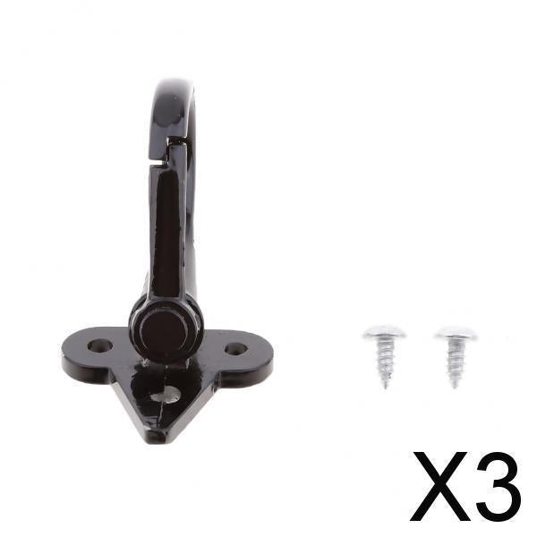 3xMotorcycle Aluminum Alloy Holder Carry Helmet Bag Bottle Hanger Hook Black