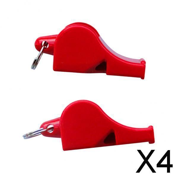 4xEmergency Survival Plastic Whistle Marine Safety Camping Boating red