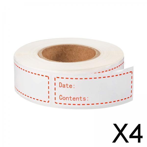 4x500x Food Storage Stickers Freezer Refrigerator for Restaurant Kitchen red