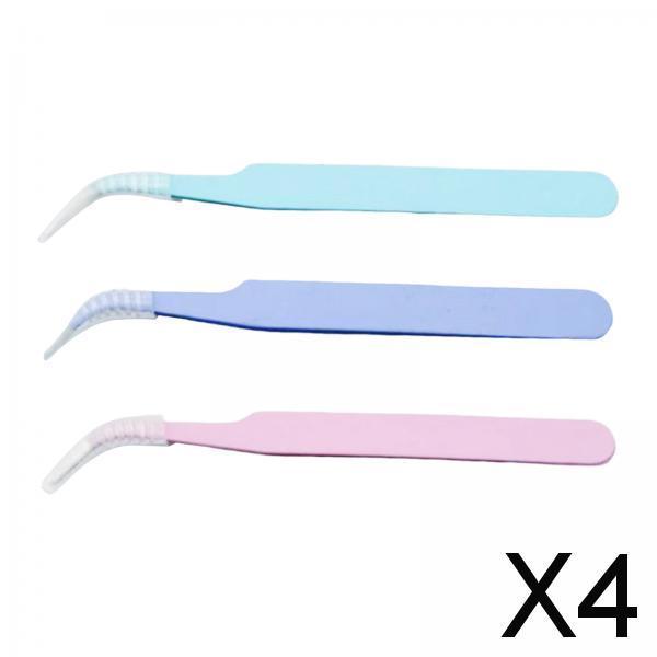 4x3x Eyelash Extension Tweezers Precision Tweezers for Stickers Jewelry Making