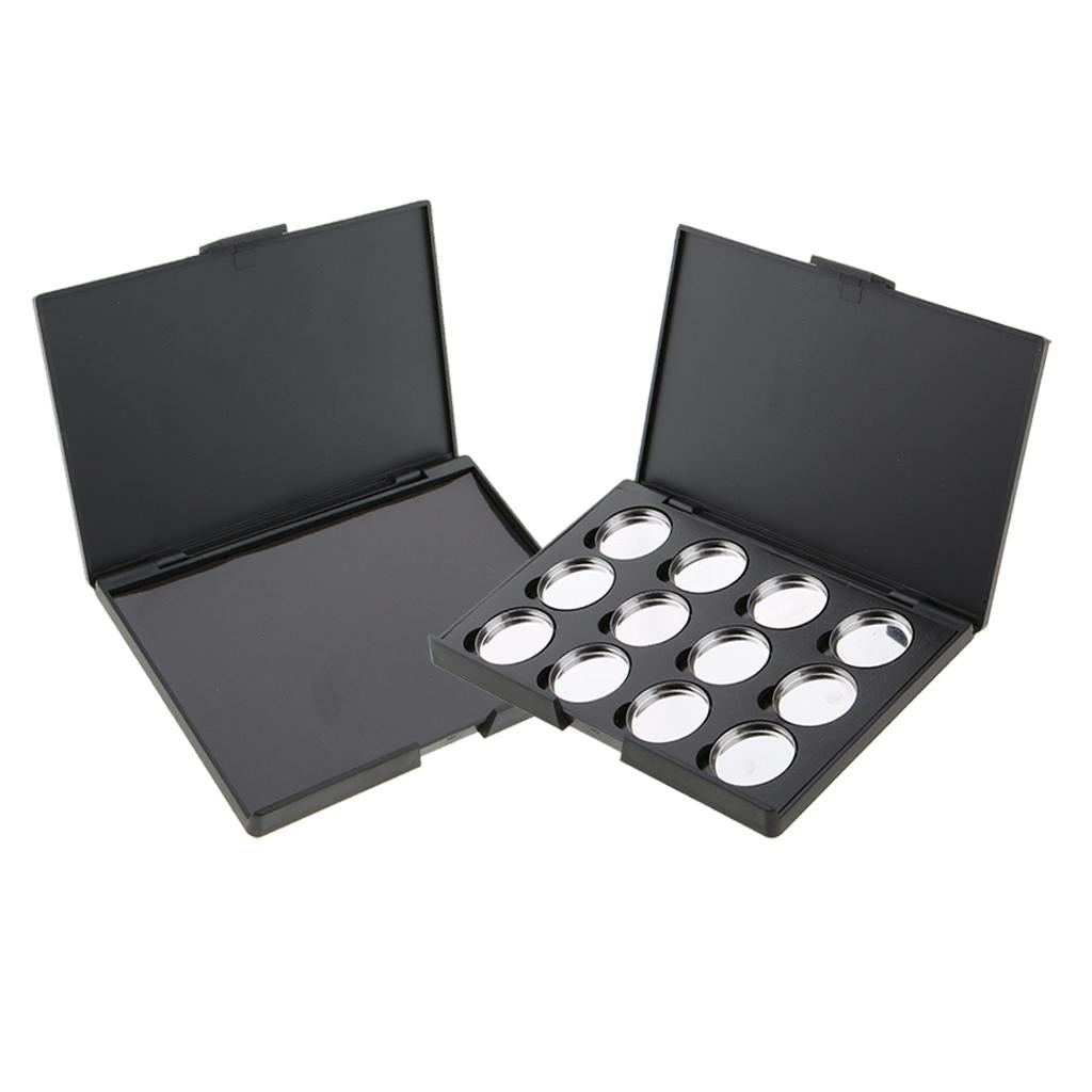 2 Pieces DIY Empty Magnetic Palette Box for Eyeshadow Powder Makeup Case