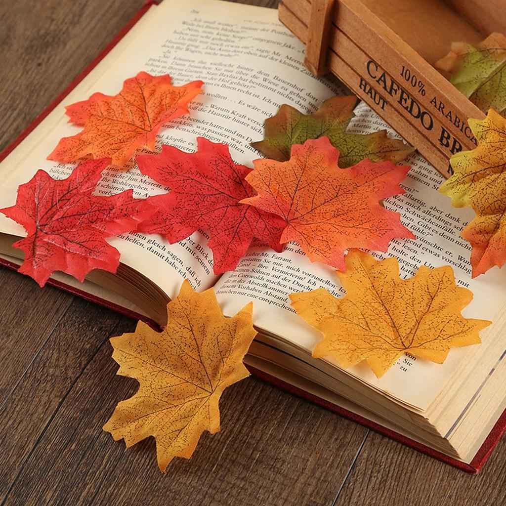 200pcs Artificial Maple Leaves Autumn Fall Leaf Wedding Thanksgiving Decor