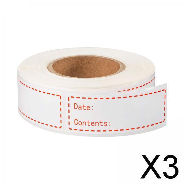 3x500x Food Storage Stickers Freezer Refrigerator for Restaurant Kitchen red