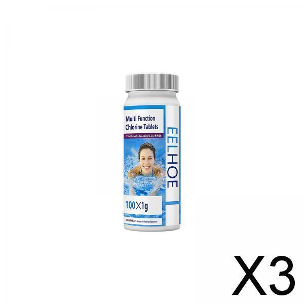 3xChlorine Tabs Multifunction Instant Disinfection for SPA Fish Pond Fountains