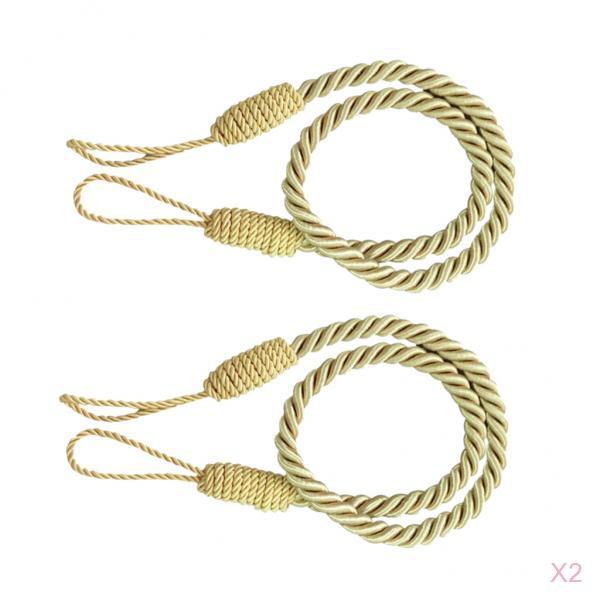 4 PCS Rope Curtain Drape Tiebacks Tassel Living Room Bedroom Golden