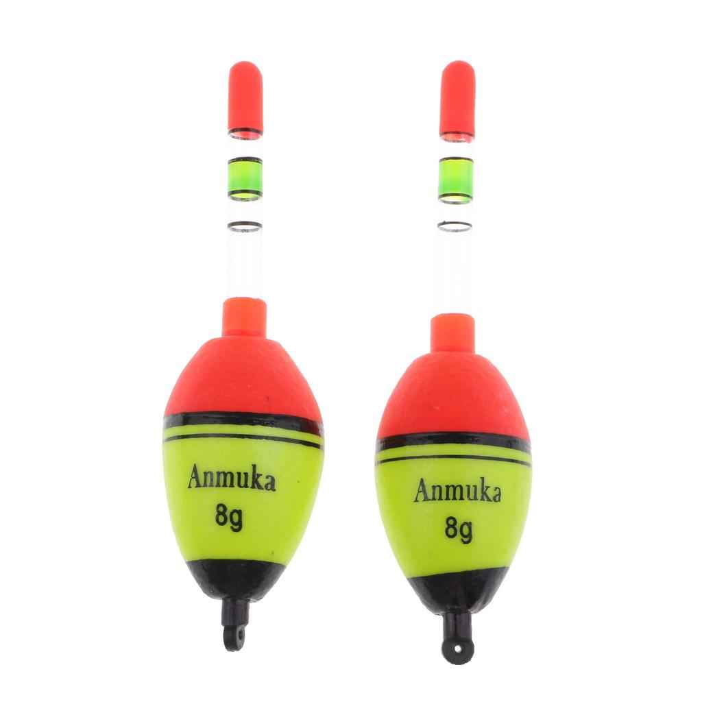 2pcs Luminous Fishing Float Vertical Rock Fishing Buoy Plastic Bobber 8g