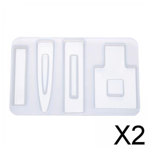 2x2 Pieces Silicone Molds DIY DIY Casting Mold Kit for Epoxy Resin Hair Pins