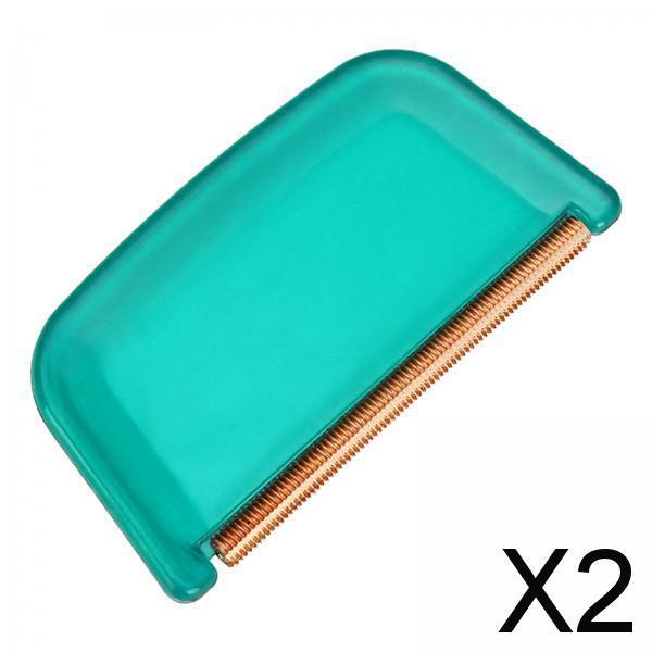 2xWool Cashmere Comb Multi Fabric Garments DE Pilling Removing Fuzz and Lint Green