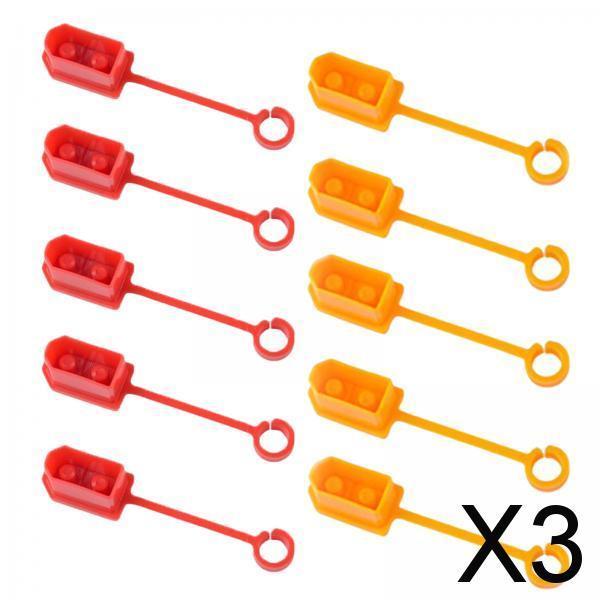 3xXT60 Male Female Plug Dust Protector Shell for Lipo Battery red and yellow
