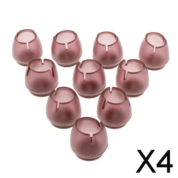 4x10x Round Chair Leg Caps Wood Furniture Floor Protectors Coffee Fit 17-21mm