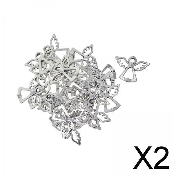 2x30Pcs Angel Wing Spacer Beads Alloy for DIY Necklace Jewelry Making Supplies