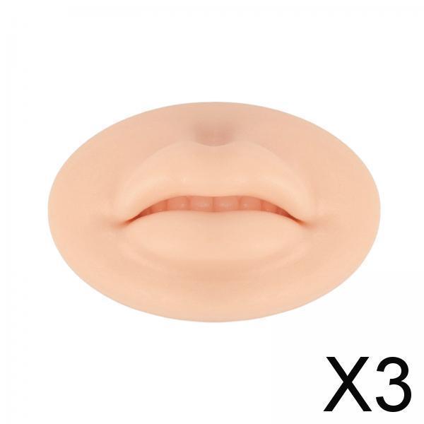 3x3D Silicone Lip Practice Skin Multipurpose for Beginners Piercing Practice