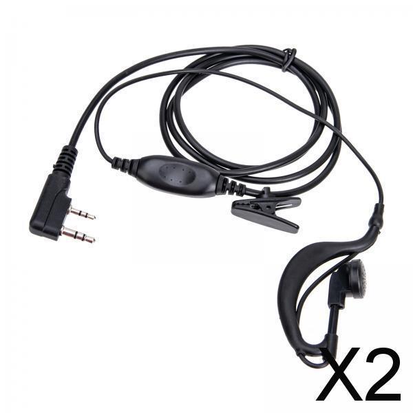 2xWalkie Talkie Headset Waterproof with Mic Replacement Two Way Radio Earpiece