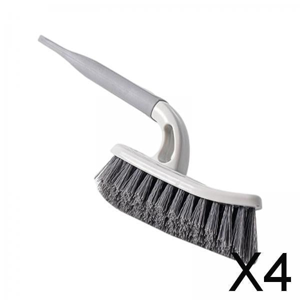 4xCleaning Brushes for Tile Grout Scrubber Deck Car Corner Brush Garage Gray