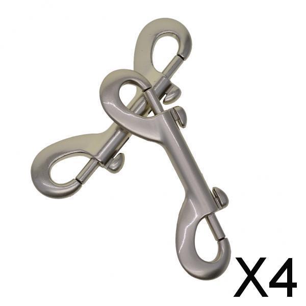 4x2pcs Double End Gate Snap Hook Key Holder Alloy Clip Keychain