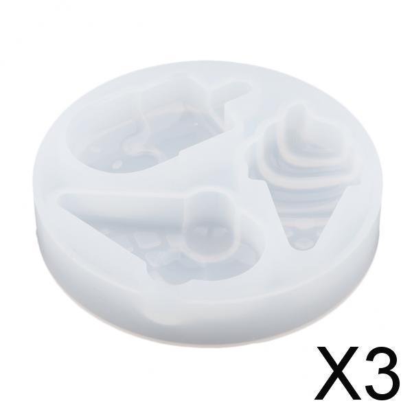 3x1 set 3pcs /4pcs silicone ice cream mold DIY epoxy resin mould 4pcs Rectangle