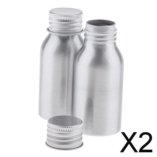 2x2Pcs Aluminum Empty Refillable Cream Lotion Bottle Travel Shampoo Container