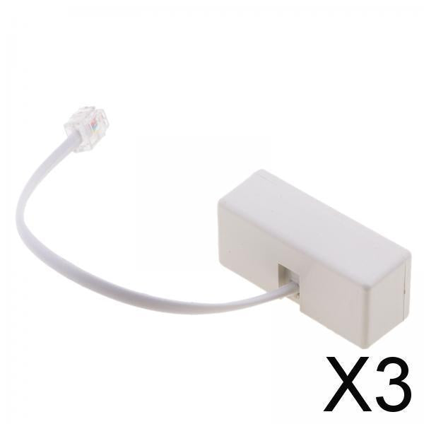 3x2-Way RJ11 Telephone Plug to Socket Adapter Splitter for Landline Telephone