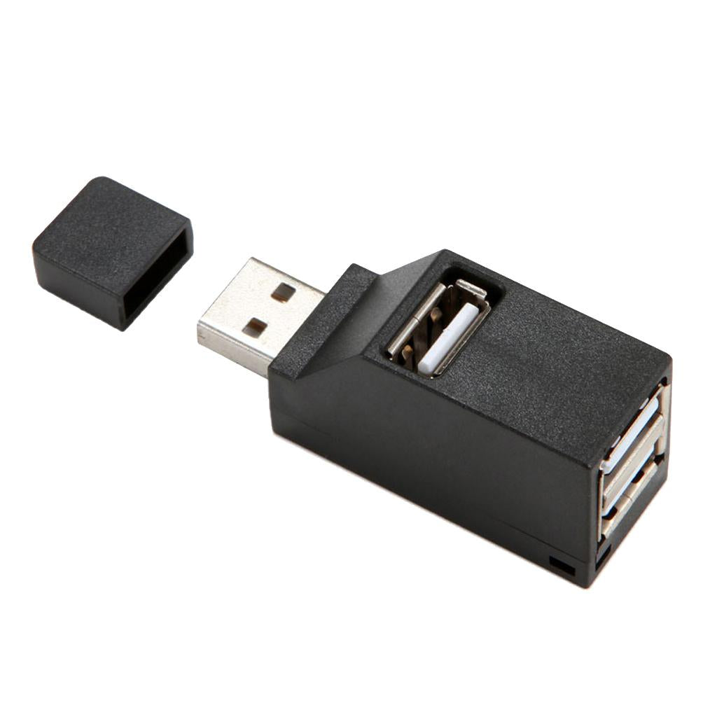 Portable High Speed USB to 3port USB2.0 Hub Splitter Adapter for PC Black