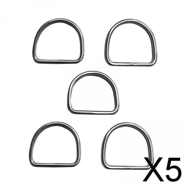 5x5 Pieces Metal D Ring Sturdy Stainless Steel D Rings for Belt Sewing Project 3mmx30mmx27mm