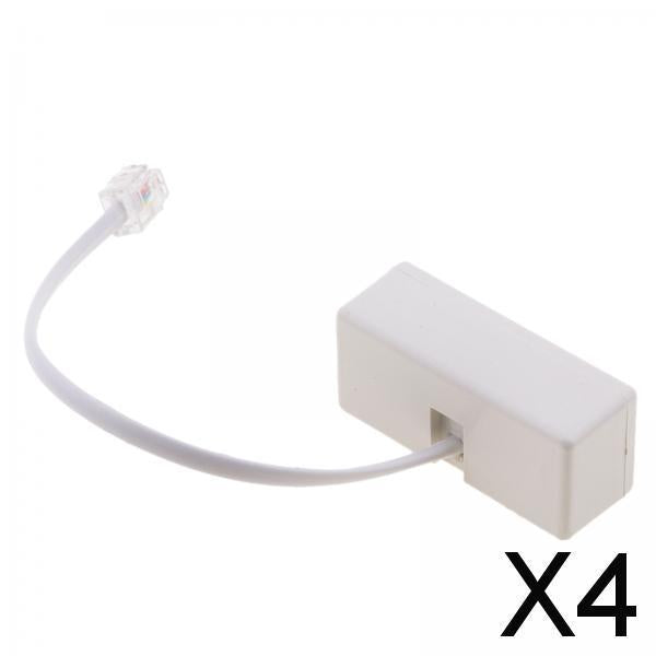 4x2-Way RJ11 Telephone Plug to Socket Adapter Splitter for Landline Telephone