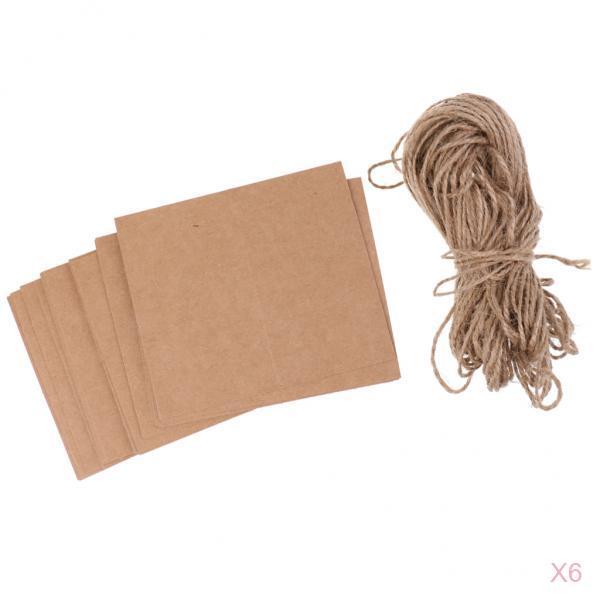 300 Pieces Vintage Kraft Blank Place Name Card Wedding Table Card Twine