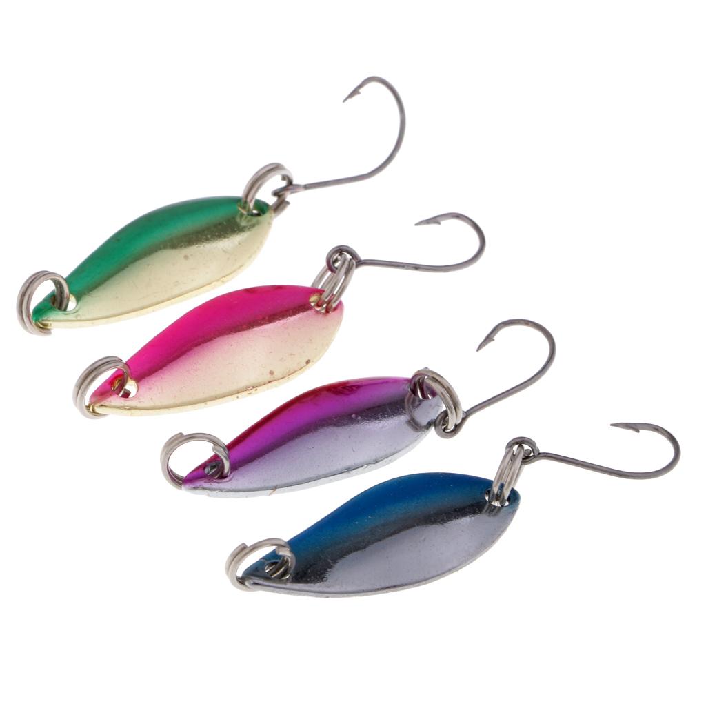 4Pcs Fly Fishing Sequins Lure Bait Set Spinner Spoon Hard Paillette Baits