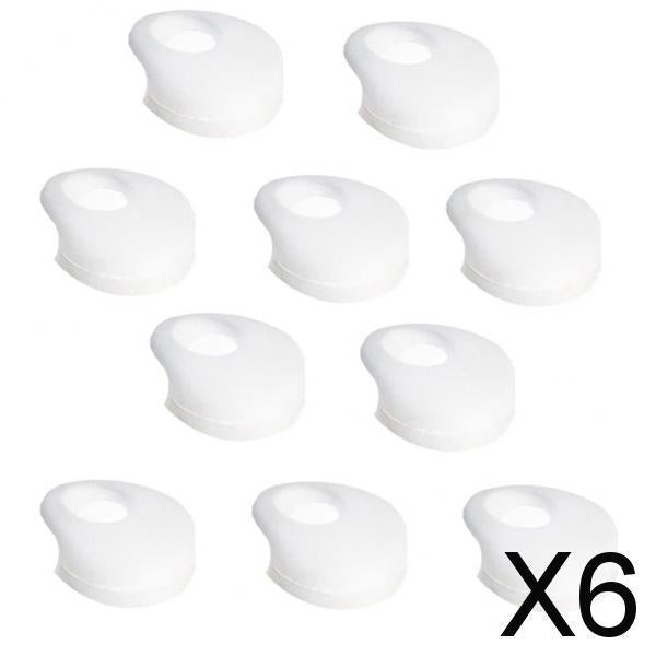 6x10 Pieces Earphone Earbuds Tips Caps Compatible with 12-14mm Headsets Semitransparent