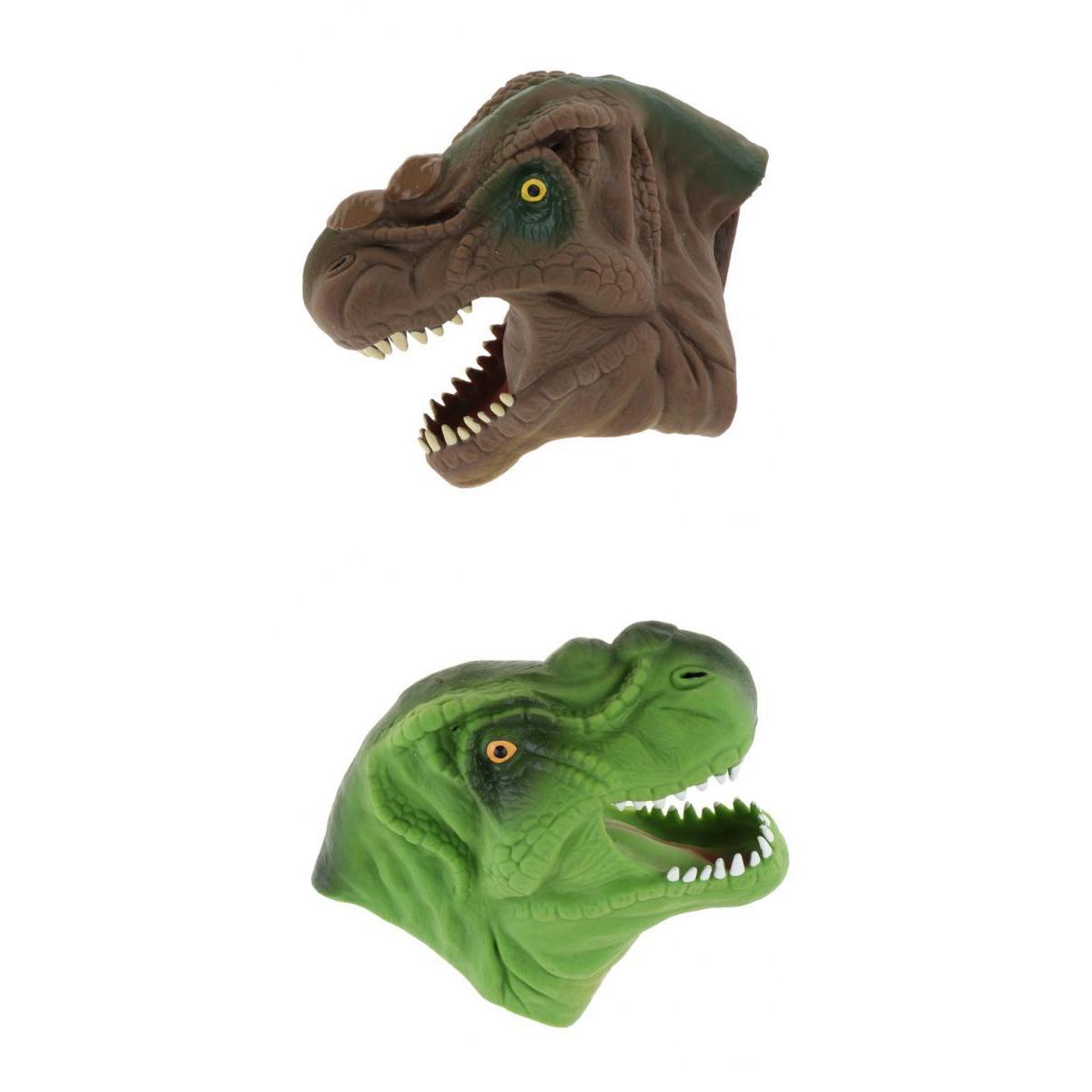 2pcs Simulation Tyrannosaurus Head Hand Puppet Dinosaur Figure Toy Kids Toy