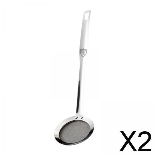 2xHot Pot Skimmer Cooking Strainer Flat Strainer 80 Mesh for Flour Frying 32cmx8.5cm