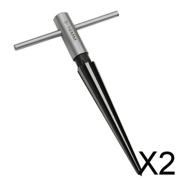 2xT Handle Taper Reamer Hand Held Tapered Hole Pipe Reaming Tool 5-16mm