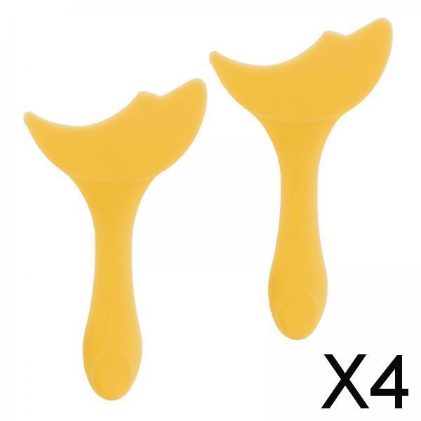 4xReusable Eyeliner Stencils Silicone Template Assistant Helper Washable yellow 2pcs