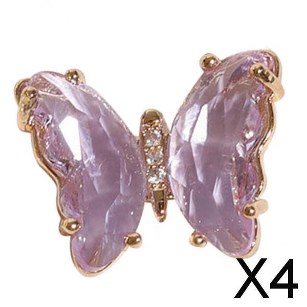 4x3D Manicure Nail Butterfly Resin Flakes Salon Colorful Crystals 01