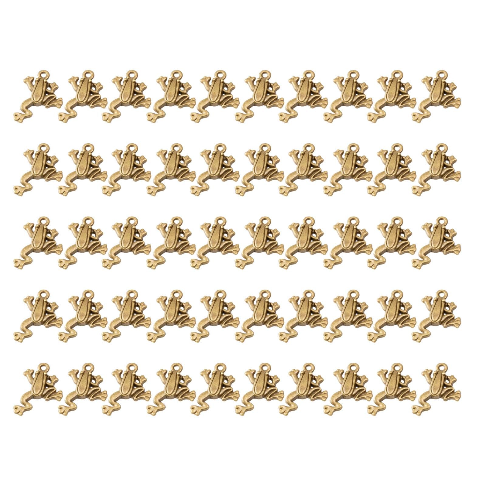 50x Frog Pendant Vintage Retro Style Alloy Pendants for DIY Jewelry Necklace Antique Bronze