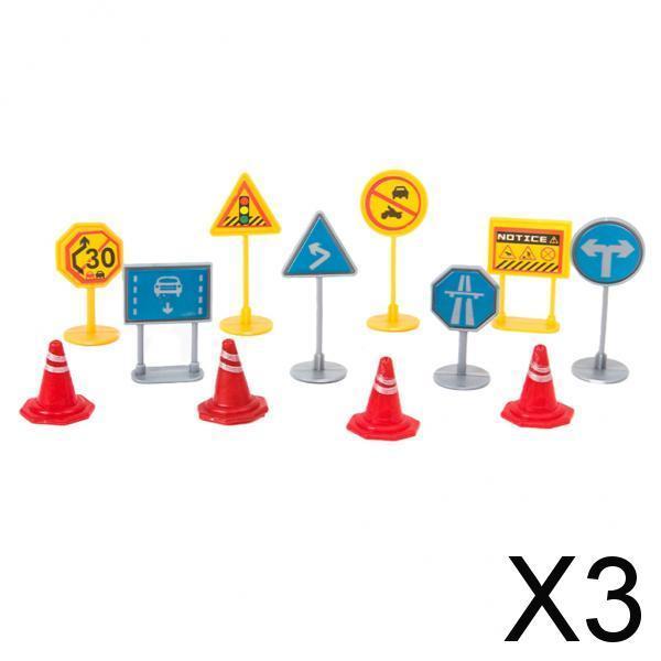 3xModel Railroad Street Signs Oo Gauge Miniature Kids Play Decoration