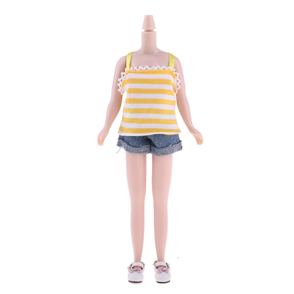 Flexible 19 Joints Nude Body & Clothes Suit for 12 Blythe Doll Costom Use"
